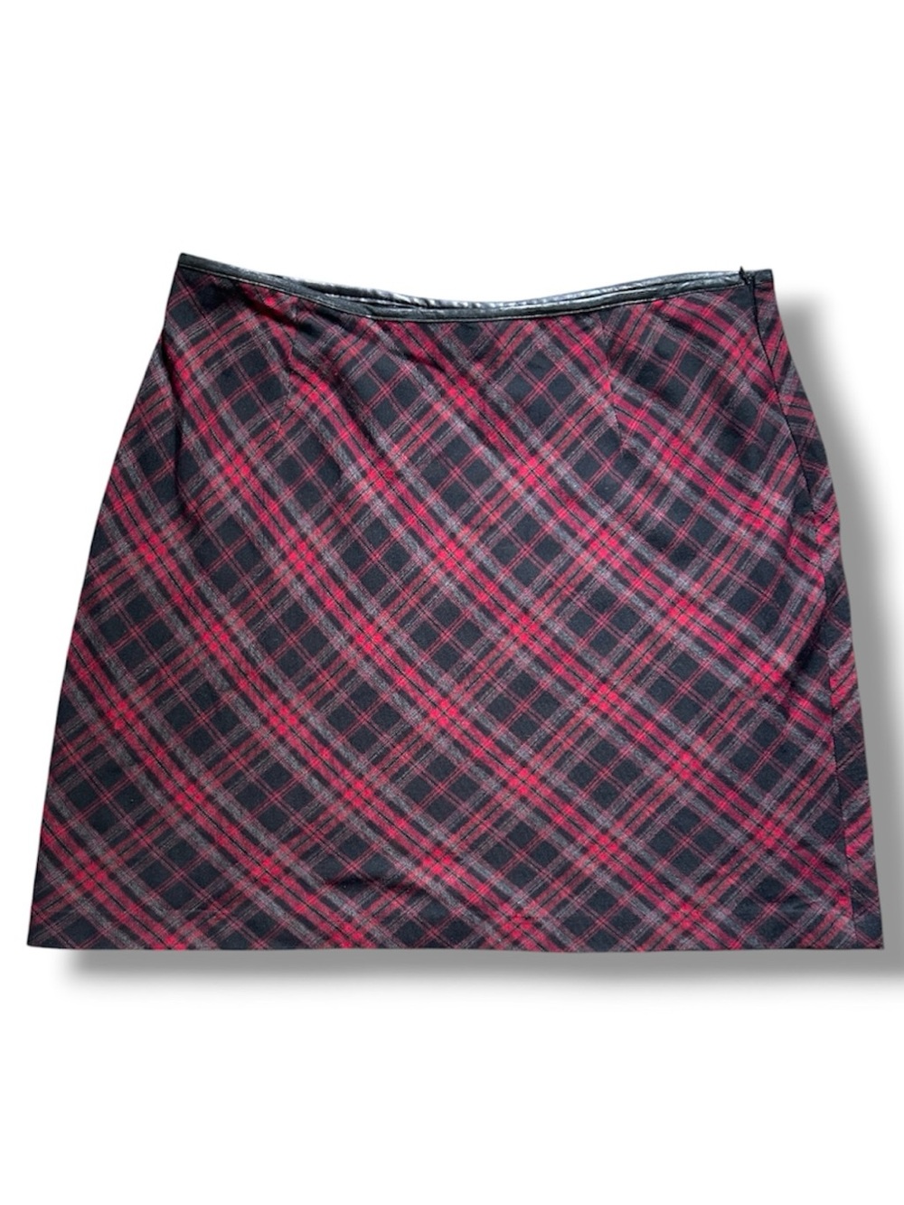 Y2K Venezia Red & Black Plaid Mini Skirt Women’s Plus Size 18 Academia Fall Punk